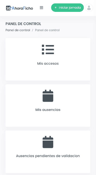 Registro de jornada laboral en AhoraFicho